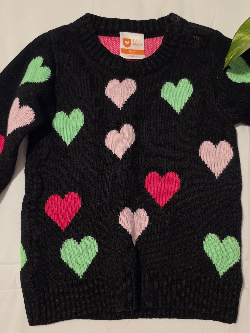 612 league Kids Black Multicolor Hearts Print-Size 12-18 Months